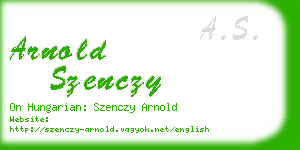 arnold szenczy business card